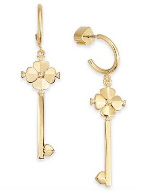 Kate Spade Flower Key Drop Earrings in Gold